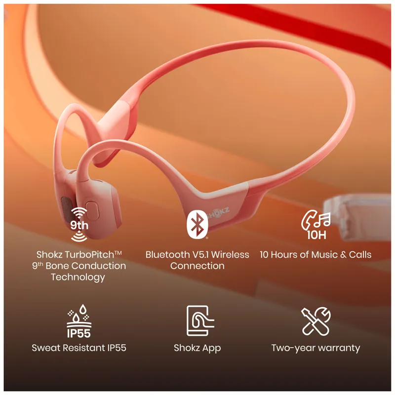 Shokz OpenRun PRO Bone Conduction Headphones in Pink-8