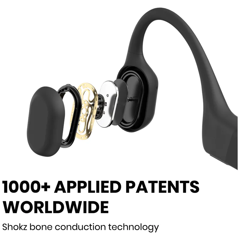 Shokz OpenRun Bone Conduction Headphones in Black-6