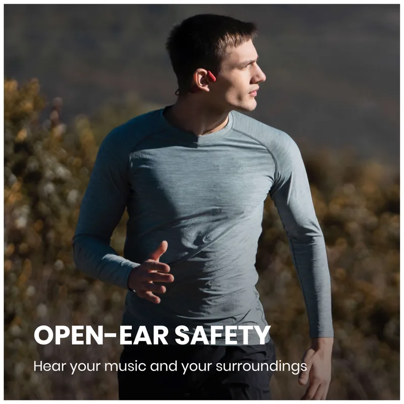 Shokz OpenRun Bone Conduction Headphones in Red-3