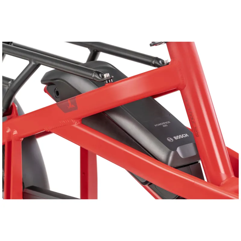 Tern Quick Haul Long D9 Electric Family Cargo Bike in Traffic Red-8