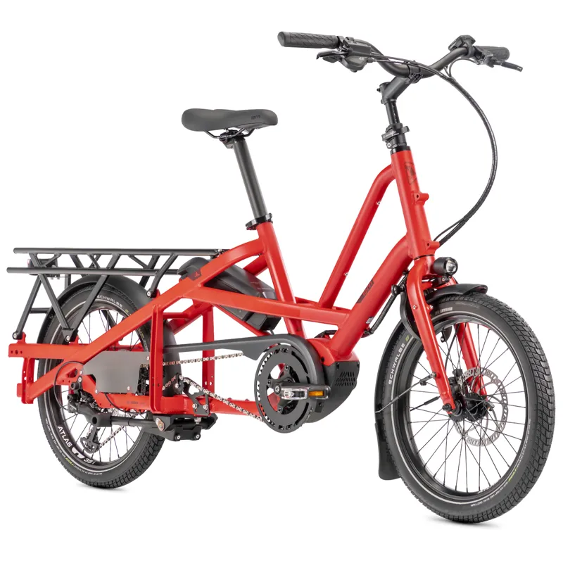 Tern Quick Haul Long D9 Electric Family Cargo Bike in Traffic Red