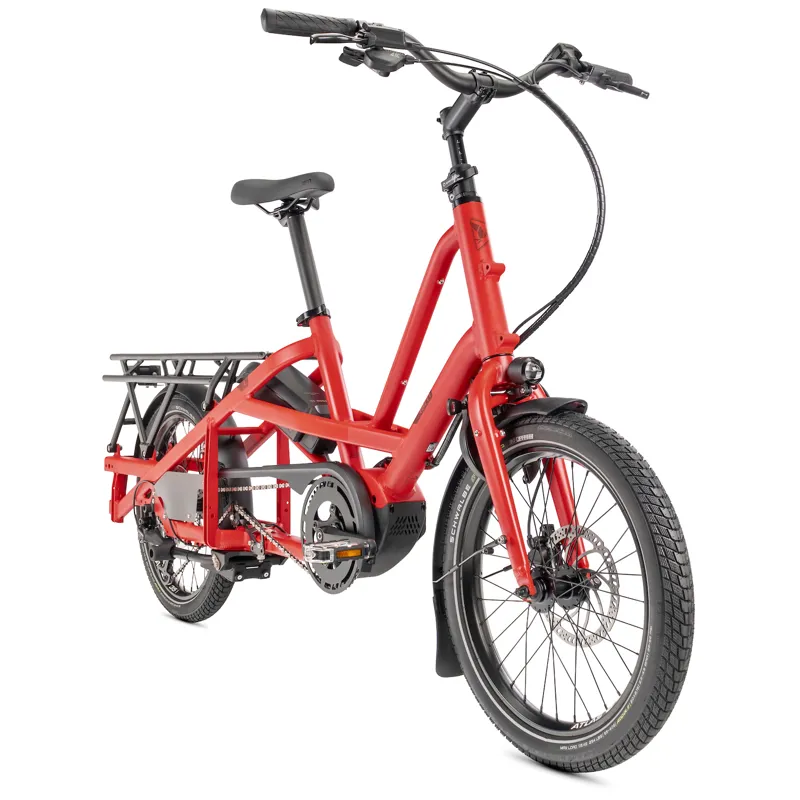 Tern Quick Haul Long D9 Electric Family Cargo Bike in Traffic Red