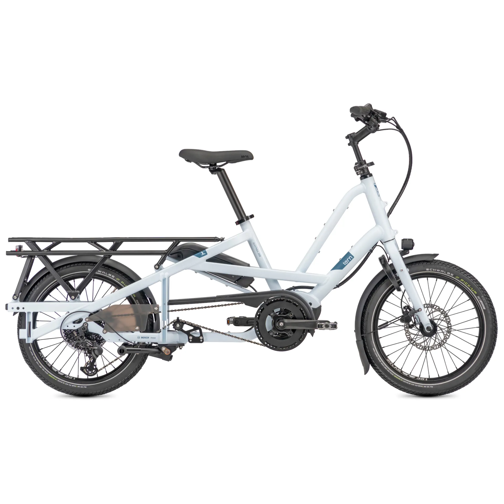 Tern Quick Haul Long D9 Electric Family Cargo Bike in Ice Grey
