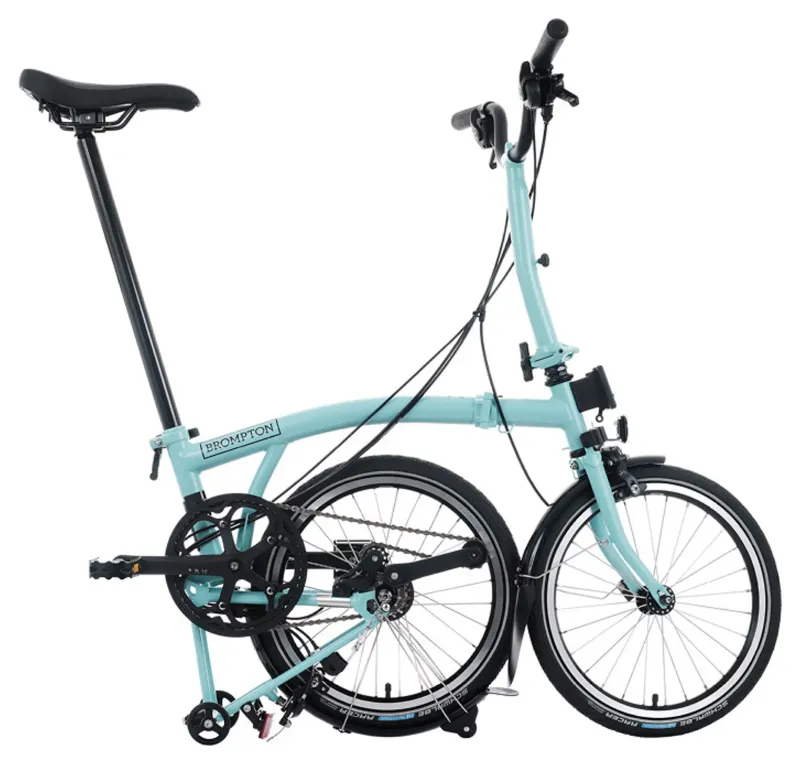 Brompton C-Line 12-speed folding bike in Turkish Green with LED Lights-2