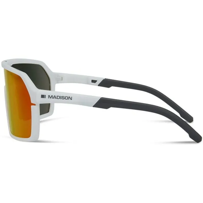 Madison Crypto Sunglasses - White Frame - Fire Mirror / Amber / Clear-2