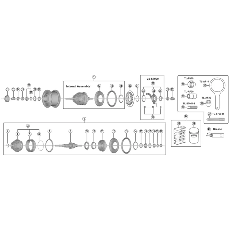 Shimnao Alfine SG-S7000 Hub mounting components-2