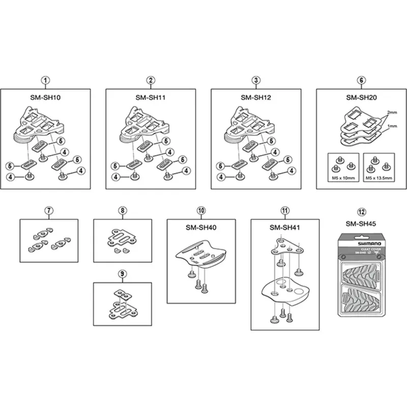 SM-SH41 SPD Cleat Stabilising Adaptor Set for 3 or 5 Hole Sole-1