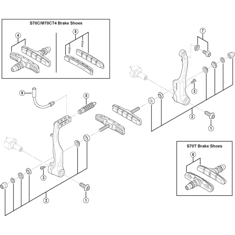 Shimano BRBX BRT610S M70CT4 cartridge Style Rim Brake Pad -1